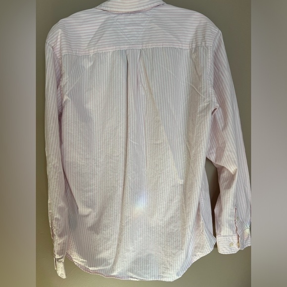 Tommy Hilfiger | Vintage | 90’s | Pink/White Striped | Button Down | Medium - Picture 6 of 7